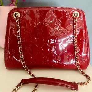 FION limited edition shoulder leather deep red bag